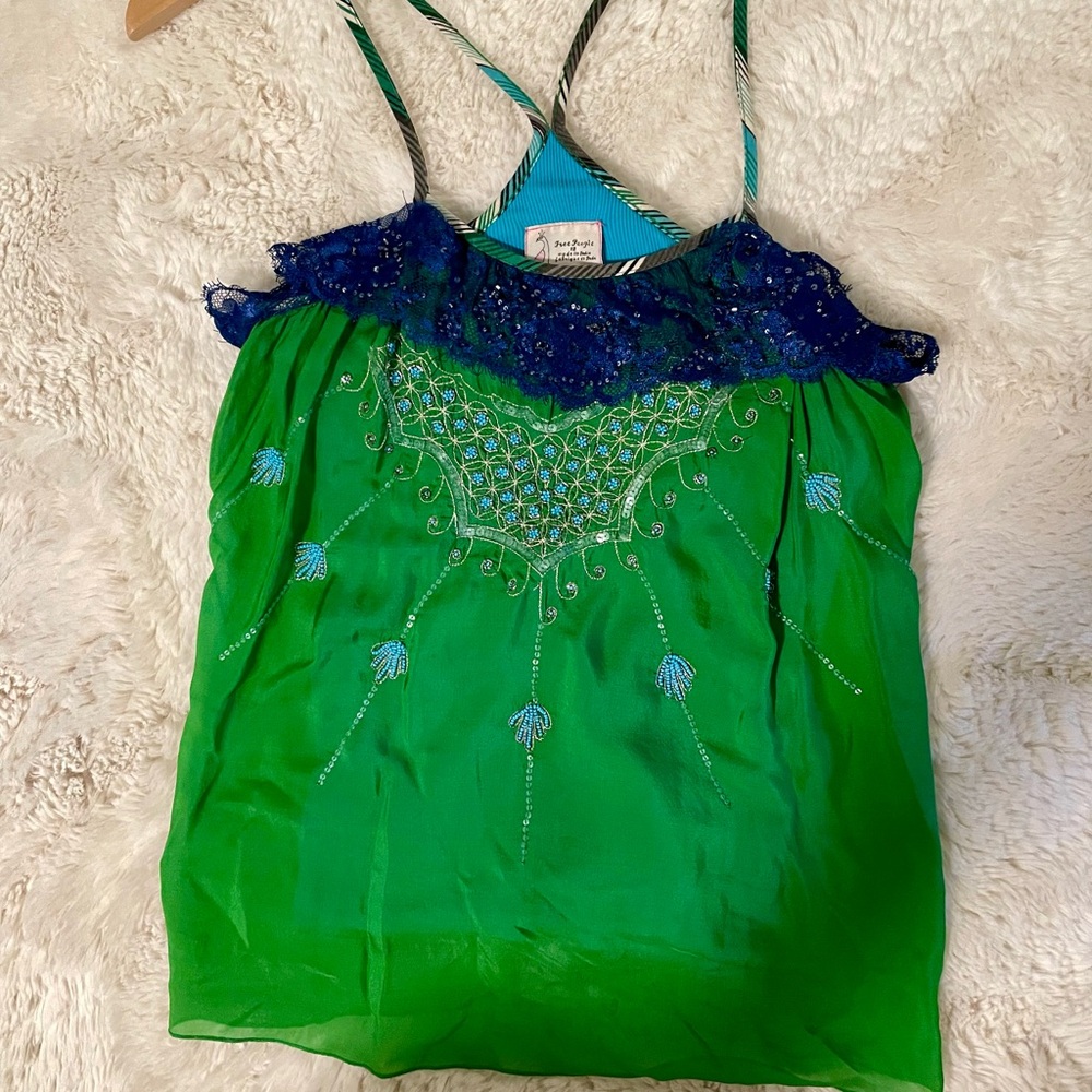 Free People silk tank top blouse